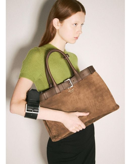 Prada Green Leather Buckle Wrist Strap Accessory