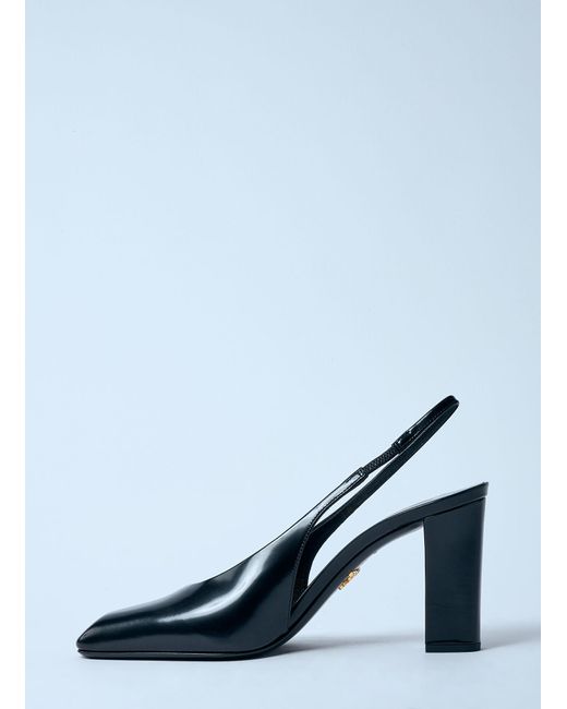 Prada Blue Decolette Leather Heels
