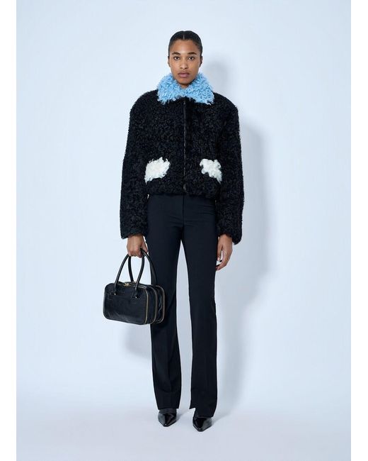 Marni Blue Curly Shearling Jacket