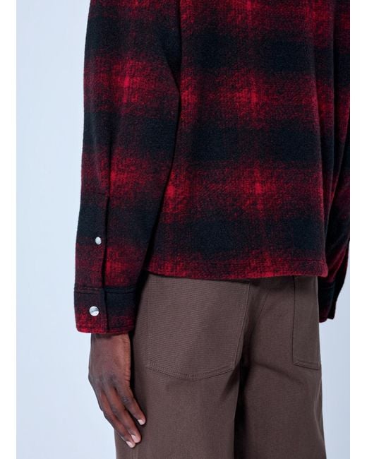Moncler Red Checked Zip-Front Jacket for men
