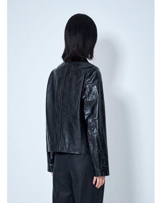 Our Legacy Blue Mini Top Dyed Leather Jacket