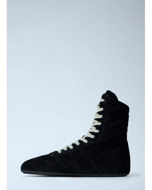 Rick Owens Black Quilted Minimal High Sneakers for men