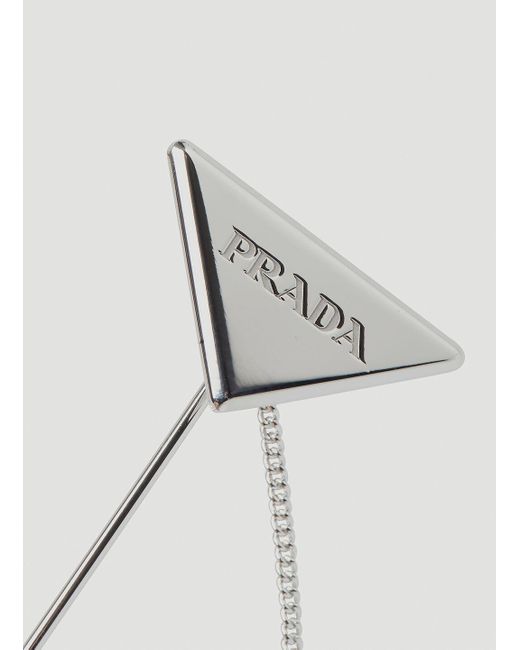 prada logo brooch