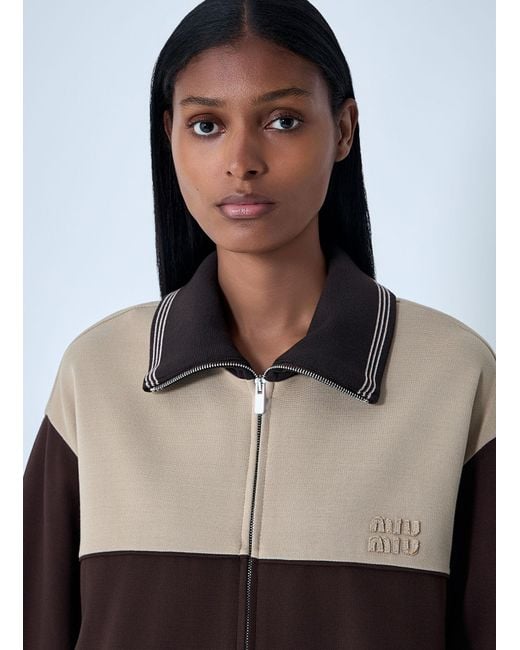 Miu Miu Gray Contrast Panel Jacket