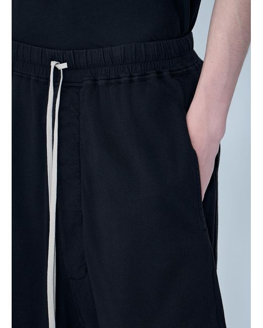 Rick Owens Blue Drkshdw Drop-Crotch Drawstring Shorts for men