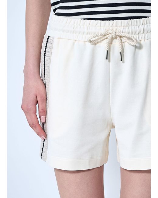 Moncler White Logo Patch Track Shorts