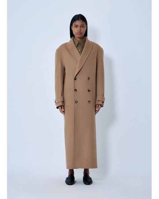 Saint Laurent White Brushed Cashmere-And-Wool-Blend Coat