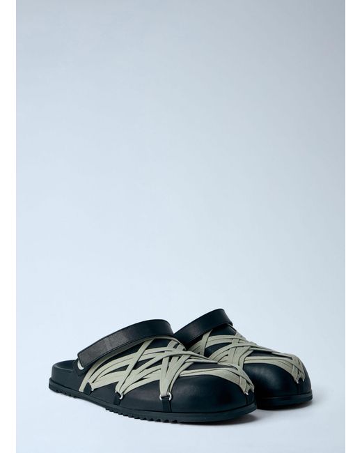 Rick Owens Green Megalace Mule Granola Flats for men