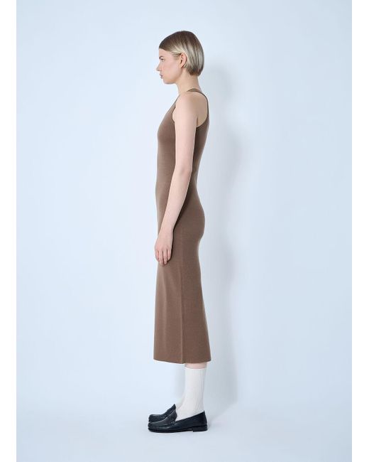 Max Mara White Knitted Wool Midi Dress
