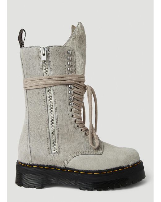 Rick Owens X Dr. Martens Quad Sole Boots in Gray for Men Lyst