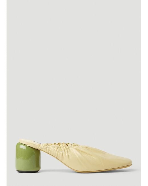 Jil Sander Natural Nikki Gathered Mid Heels