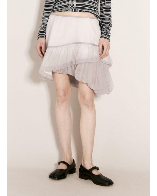 Kiko Kostadinov Natural Diagonal Gathered Skirt
