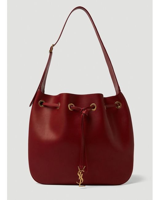Saint Laurent Leather Paris Vii Hobo Shoulder Bag in Red Lyst
