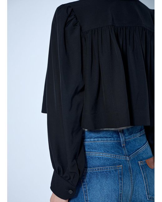 Chloé Blue Chloé Gathered Cropped Jacket