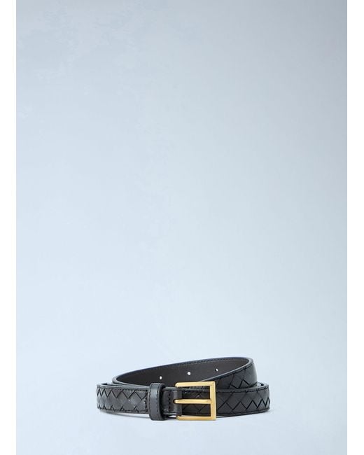 Bottega Veneta Blue Solo Leather Belt