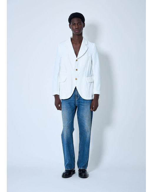 Comme des Garçons White Double-breasted Blazer for men