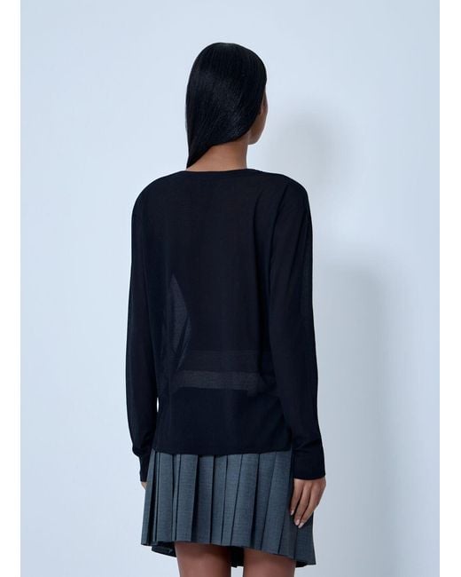 Miu Miu Blue Logo Motif Sweater