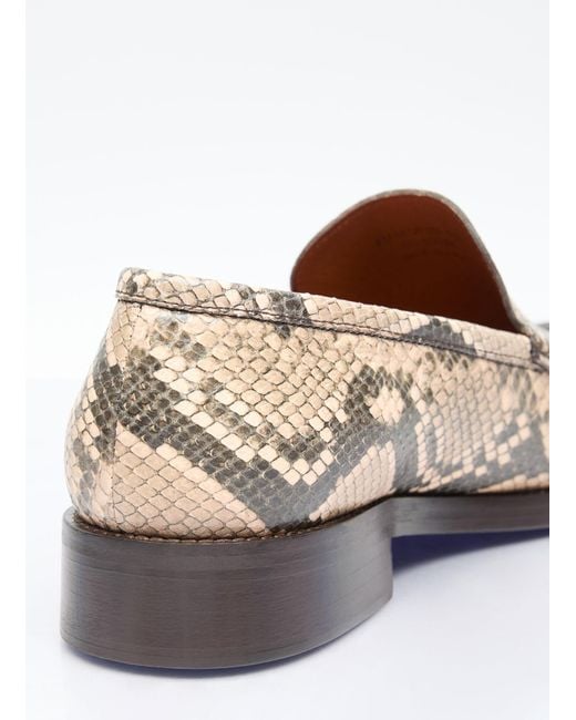 Acne White Snake-embossed Loafers for men