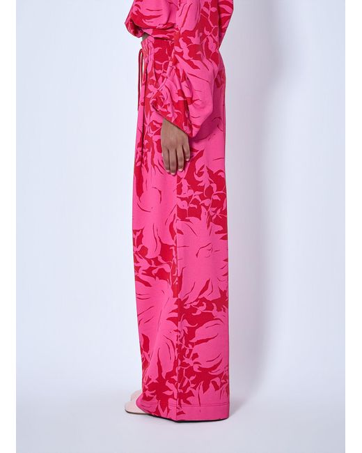 Dries Van Noten Pink Hadium Cotton Jersey Sweatpants