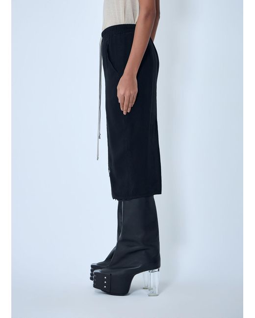 Rick Owens Blue Elasticated Midi Skirt