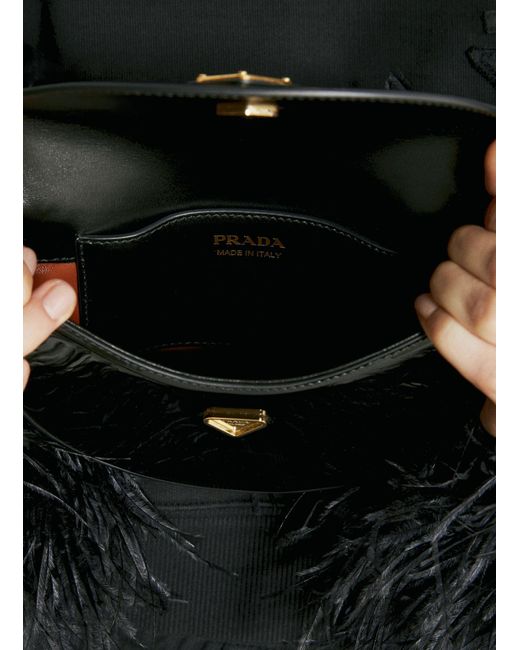 Prada Gray Patent Leather Shoulder Bag