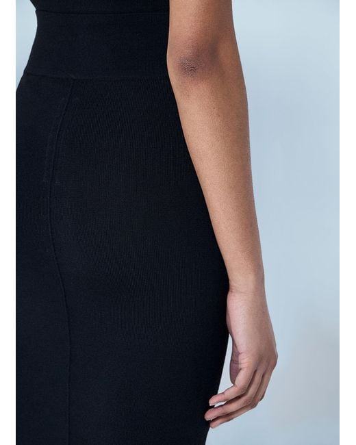 Rick Owens Blue Wool Knit Maxi Skirt