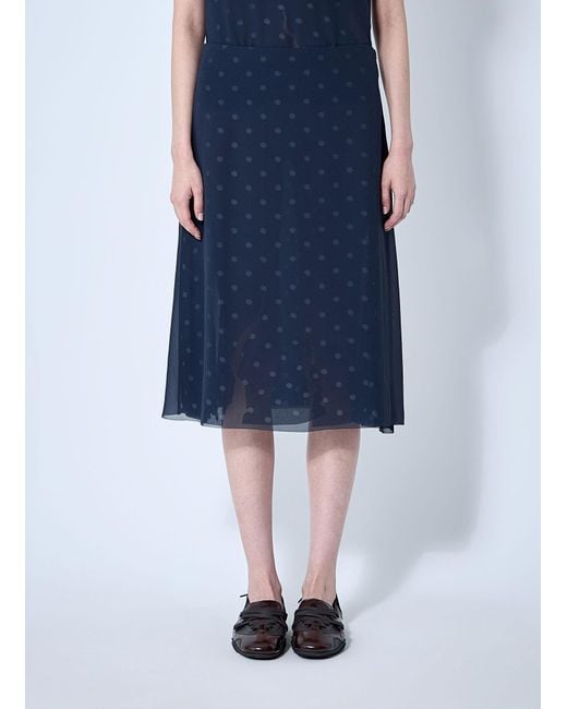 Acne Blue Mesh Layered Midi Skirt