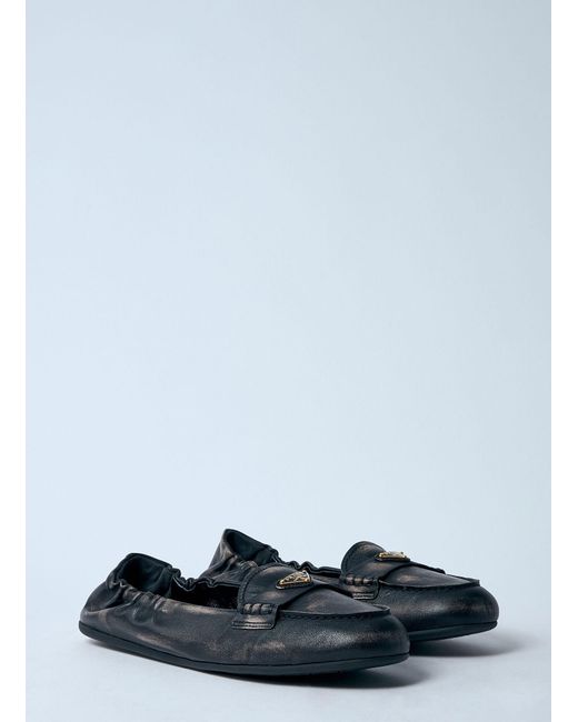 Prada Multicolor Logo Plaque Loafters