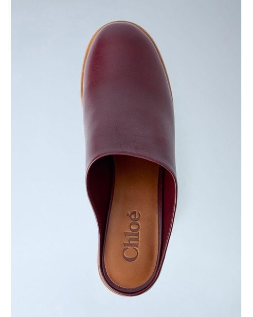 Chloé Red Maxime Wedge Mules