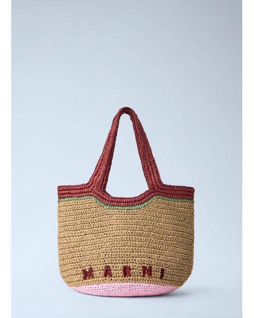 Marni Blue Woven Tote Bag