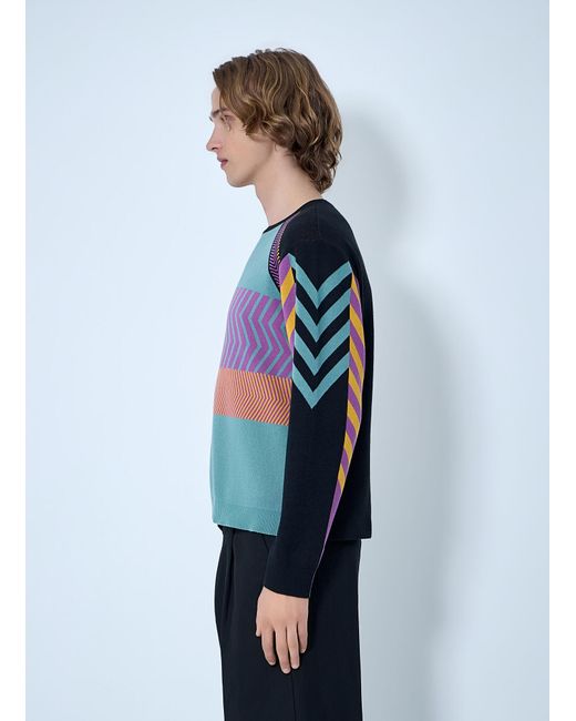Kiko Kostadinov Blue Gizi Panelled Jumper for men