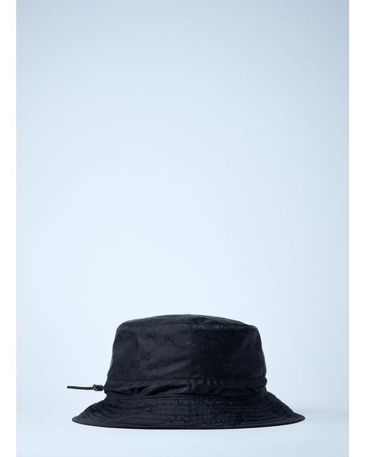 Gucci White Logo Motif Bucket Hat