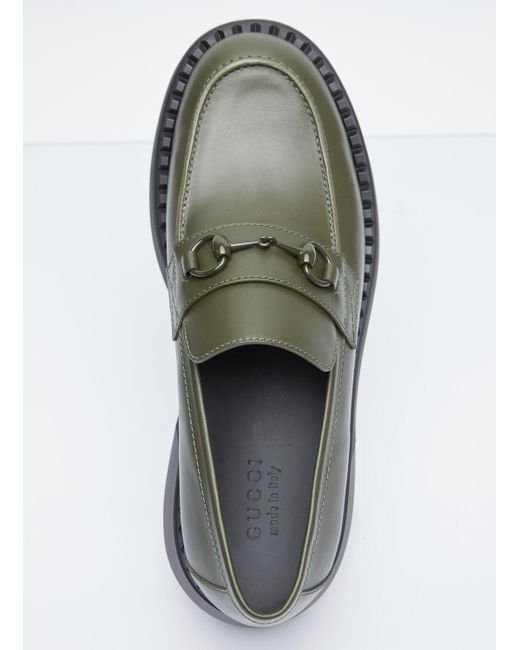 Gucci Gray Horsebit Leather Loafers for men