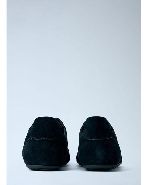 Rick Owens Blue Minimal Suede-Trimmed Sneakers for men