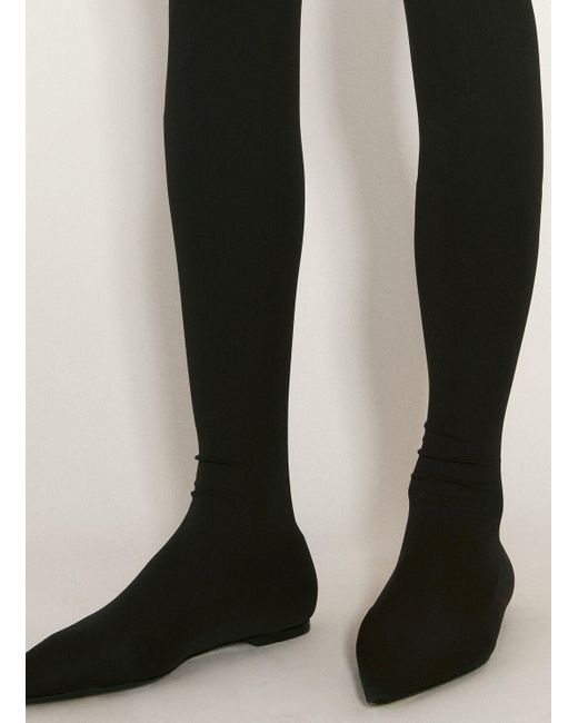 Dolce & Gabbana Black Tigh-high Jersey Boots