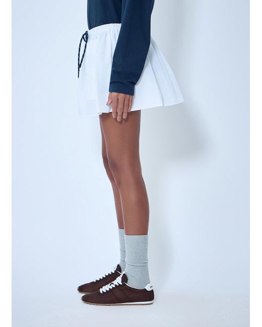 Miu Miu Blue Drawstring Pocket Mini Skirt
