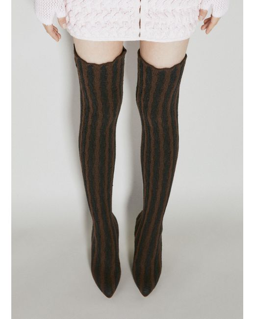 Isa Boulder Cactus Knit Boots in Black Lyst