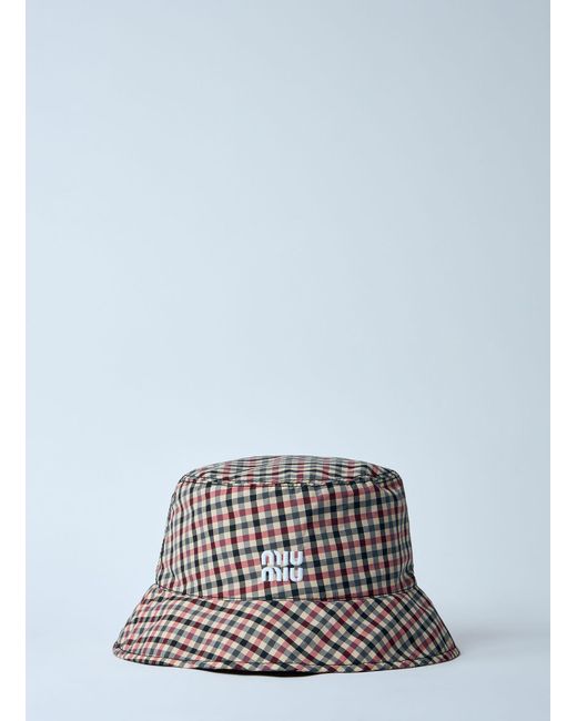 Miu Miu Blue Vichy Bucket Hat