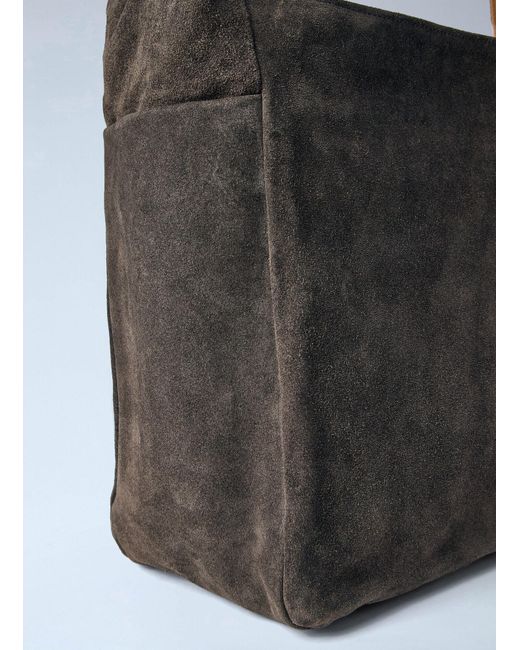 Our Legacy Gray Grande Brick Suede Shoulder Bag