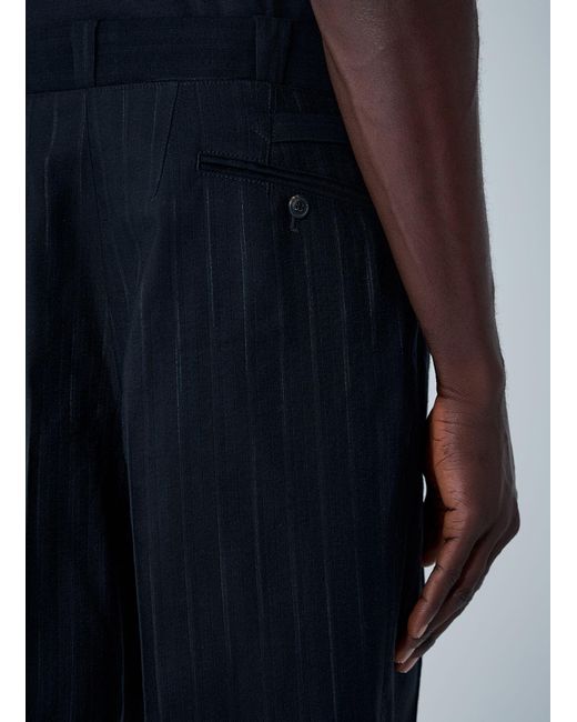 Prada Blue Wool-Blend Pinstripe Pants for men