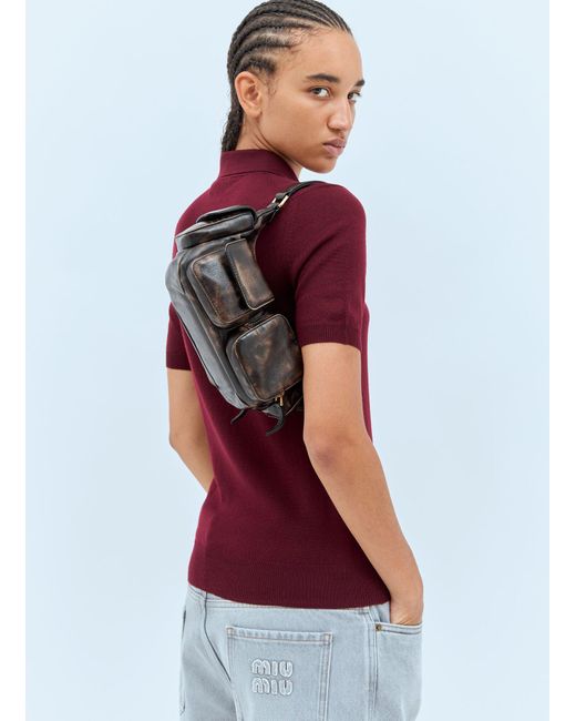 Miu Miu Red Pocket Shoulder Bag