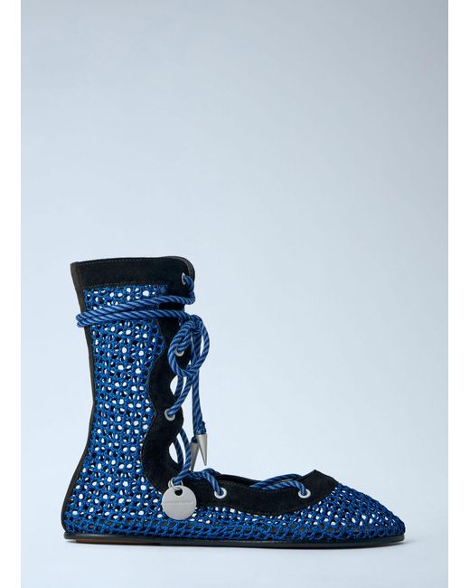 Kiko Kostadinov Blue Reticella Lace Up Boot