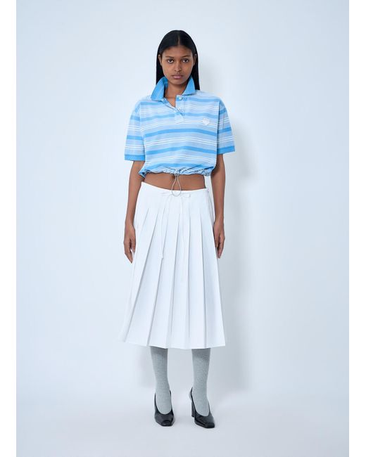 Prada Blue Pleated Midi Skirt