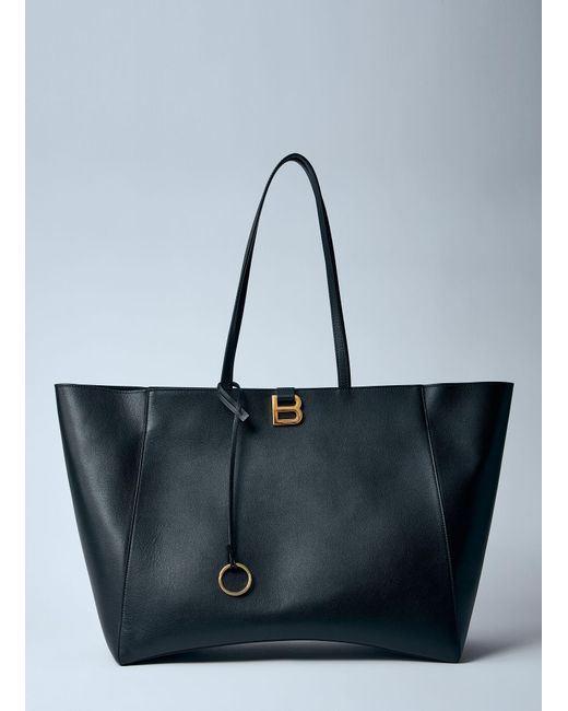 Balenciaga Blue Large Hourglass Soft Tote Bag