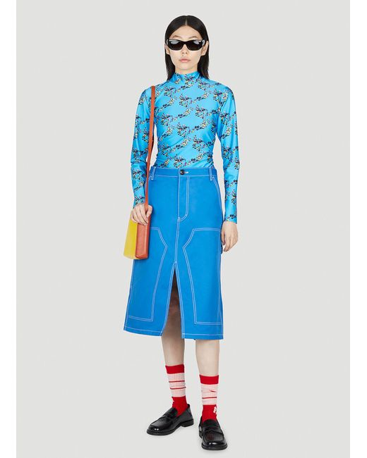 MERYLL ROGGE Blue Workwear Skirt