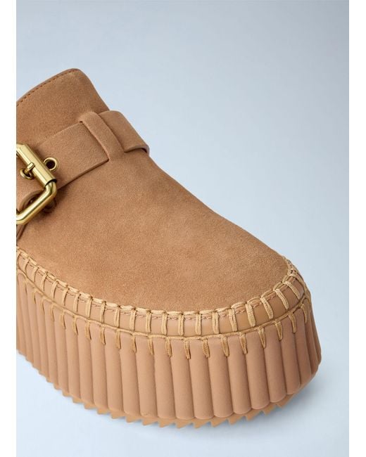 Chloé Blue Chloé Nama Wedge Mules
