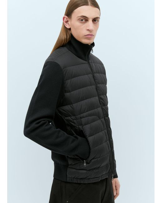 Moncler Black Padded Zip-Up Cardigan for men