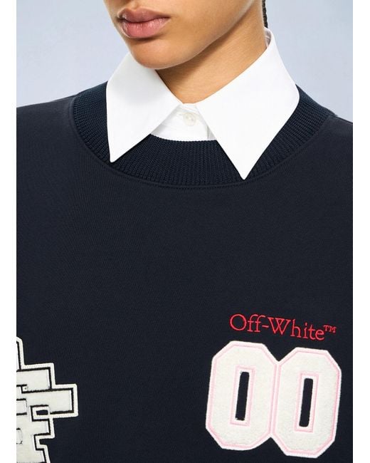 Off-White c/o Virgil Abloh Blue Royal Patch Crop Sweatshirt