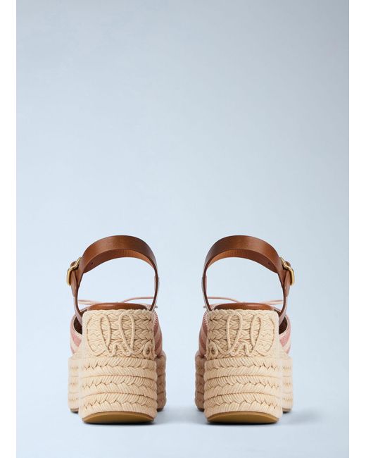 Chloé Blue Chloé Isla Wedge Espadrilles