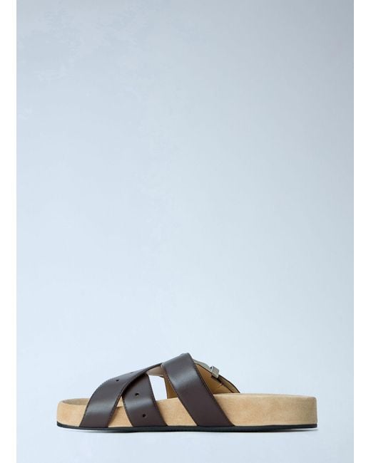 Balenciaga Brown Belt Leather Sandals for men